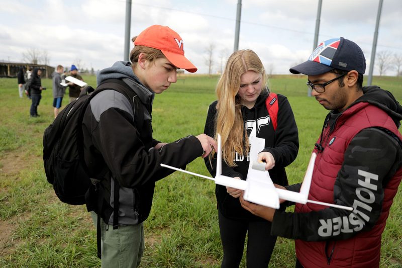 Students in the Virginia Tech Drone Park